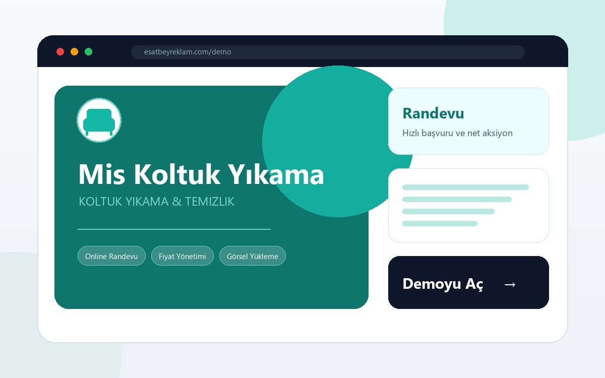 Koltuk yıkama demo sitesi
